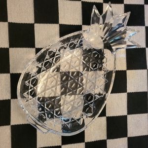 Vtg Shannon Clear Crystal Pineapple Hospitality Server Bowl